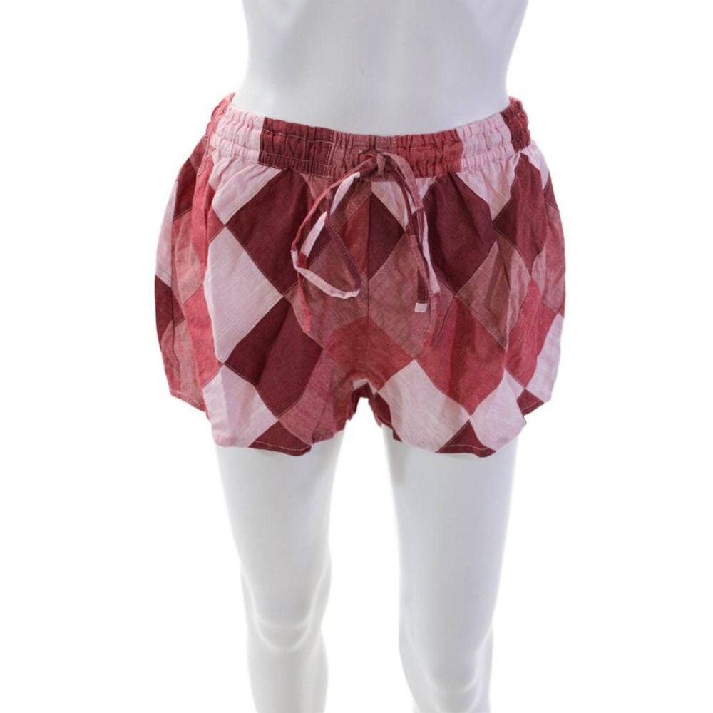 Warm Womens Textured Drawstring Colorblock Casual Shorts Pink Size 0